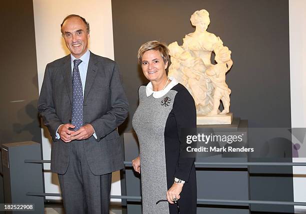 Prince Lorentz of Belgium and Princess Gloria Von Thurn Und Taxis visit the Musee des Beaux Arts on September 29, 2013 in Brussels, Belgium.