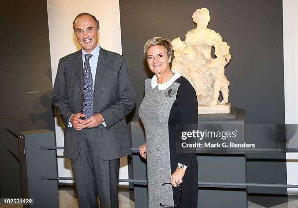 Prince Lorentz of Belgium and Princess Gloria Von Thurn Und Taxis visit the Musee des Beaux Arts on September 29, 2013 in Brussels, Belgium.