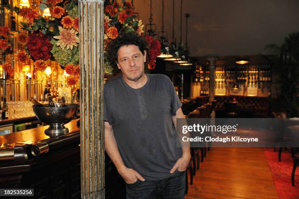 Chef Marco Pierre White opens his new restaurant 'Marco Pierre White Courtyard Bar & Grill' in Donnybrook on September 30, 2013 in Dublin, Ireland.