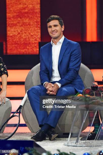 In this photo released on December 5, Mischa Zverev during the "Verstehen Sie Spass?" TV show at Studio Berlin Adlershof on October 5, 2023 in...