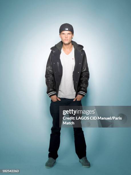 Dj Avicii aka Tim Bergling is photographed for Paris Match on September 10, 2013 in Paris, France.