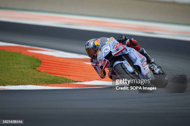 Alex Marquez of Spain and Gresini Racing MotoGP rides during the Moto GP Valencia Test at Ricardo Tormo Circuit .