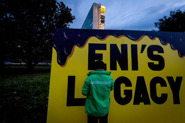 ITA: Greenpeace Climate Activists In Rome Protest Against Eni Energy Multinational HQ's