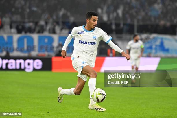 Azzedine OUNAHI of Olympique de Marseille during the Ligue 1 Uber Eats match between Olympique de Marseille and Stade Rennais Football Club at Orange...