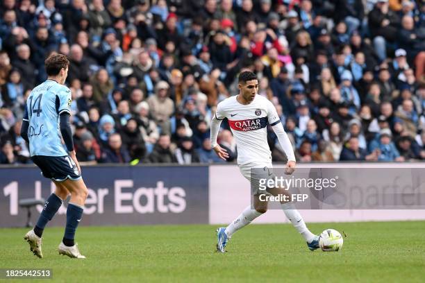 Achraf HAKIMI during the Ligue 1 Uber Eats match between Havre Athletic Club and Paris Saint-Germain Football Club at Stade Oceane on December 3,...
