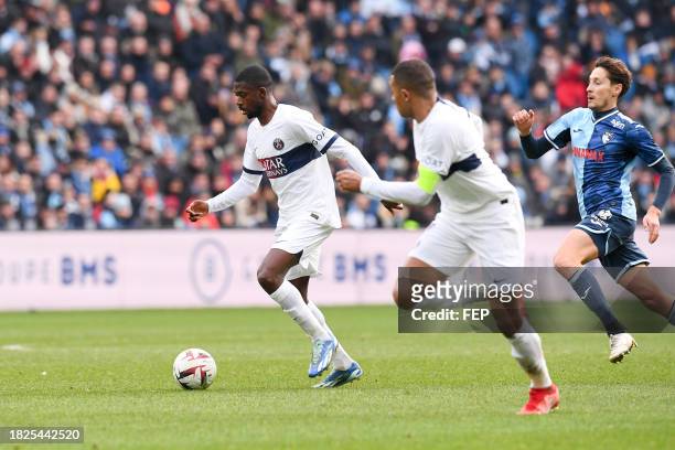 Ousmane DEMBELE during the Ligue 1 Uber Eats match between Havre Athletic Club and Paris Saint-Germain Football Club at Stade Oceane on December 3,...