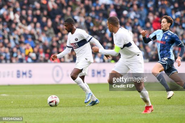 Ousmane DEMBELE during the Ligue 1 Uber Eats match between Havre Athletic Club and Paris Saint-Germain Football Club at Stade Oceane on December 3,...