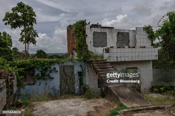 Destroyed home that was evacuated due to the risk of ground sinking in Maceio, Alagoas state, Brazil, on Monday, Dec. 4, 2023. Brazilian...