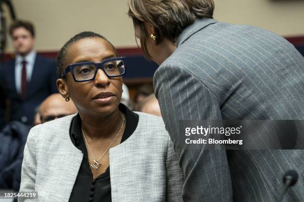 Claudine Gay, president of Harvard University, arrives during a House Education and the Workforce Committee hearing in Washington, DC, US, on...