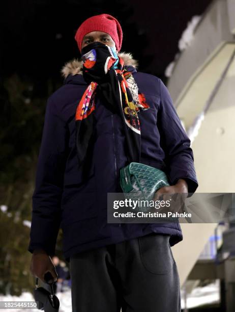 Serge Ibaka, #14 of FC Bayern Munich arriving to the arena prior the Turkish Airlines EuroLeague Regular Season Round 12 match between FC Bayern...