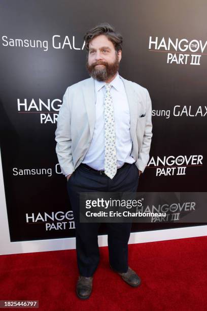 Zach Galifianakis arrives at the Warner Bros. Premiere of The Hangover: Part III, on Monday, May 2013 in Los Angeles.