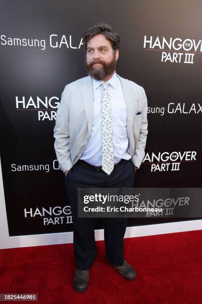 Zach Galifianakis arrives at the Warner Bros. Premiere of The Hangover: Part III, on Monday, May 2013 in Los Angeles.