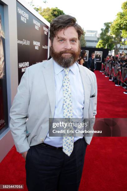 Zach Galifianakis arrives at the Warner Bros. Premiere of The Hangover: Part III, on Monday, May 2013 in Los Angeles.