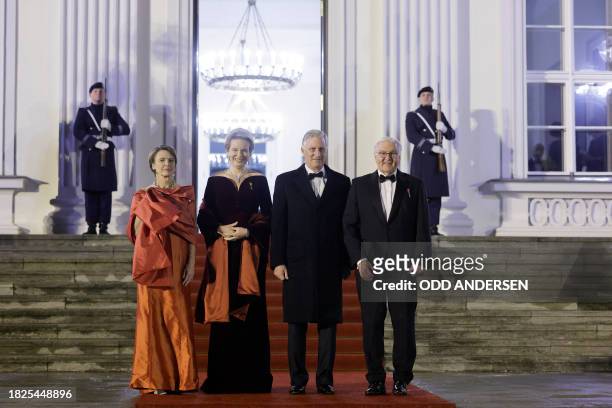 German President's wife Elke Buedenbender, Queen Mathilde of Belgium, King Philippe - Filip of Belgium and German President Frank-Walter Steinmeier...