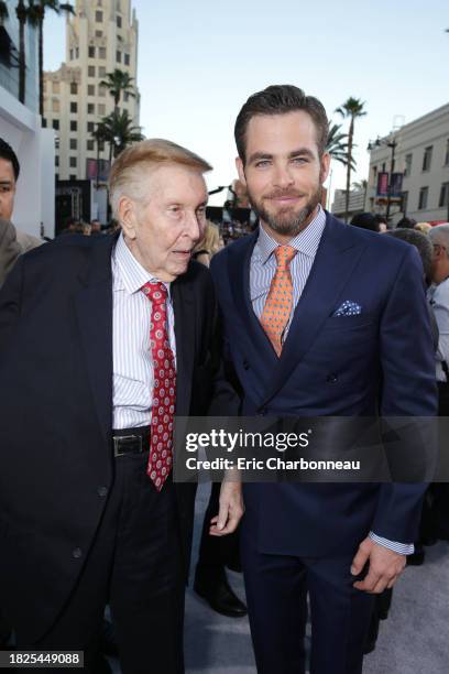 Viacom's Sumner Redstone and Chris Pine arrive at the LA premiere of "Star Trek Into Darkness" at The Dolby Theater on Tuesday, May 14, 2013 in Los...