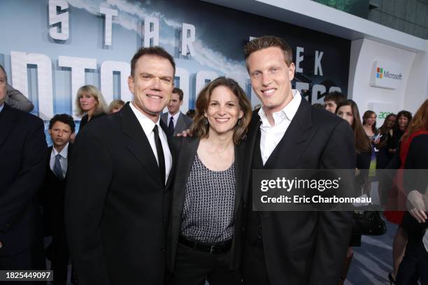 Producer Paul Schwake, executive producer Dana Goldberg and executive producer David Ellison arrive at the LA premiere of "Star Trek Into Darkness"...