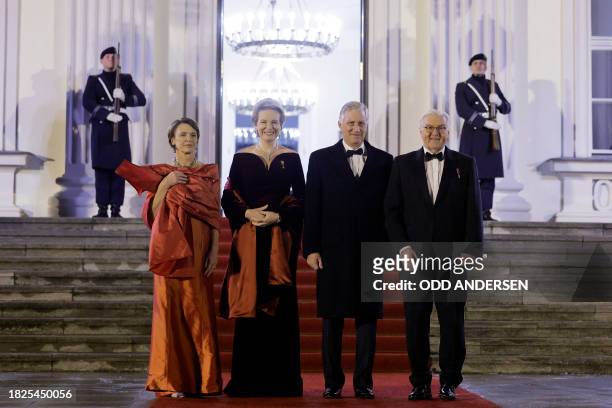 German President's wife Elke Buedenbender, Queen Mathilde of Belgium, King Philippe - Filip of Belgium and German President Frank-Walter Steinmeier...
