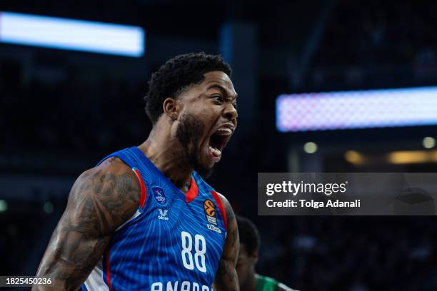 Tyrique Jones, #88 of Anadolu Efes Istanbul in action during the Turkish Airlines EuroLeague Regular Season Round 12 match between Anadolu Efes...