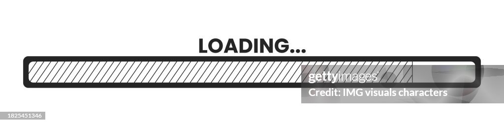 80s Loading Bar 80s Retro Stripes Loading Bar Black And White 2d Line Cartoon Object ...