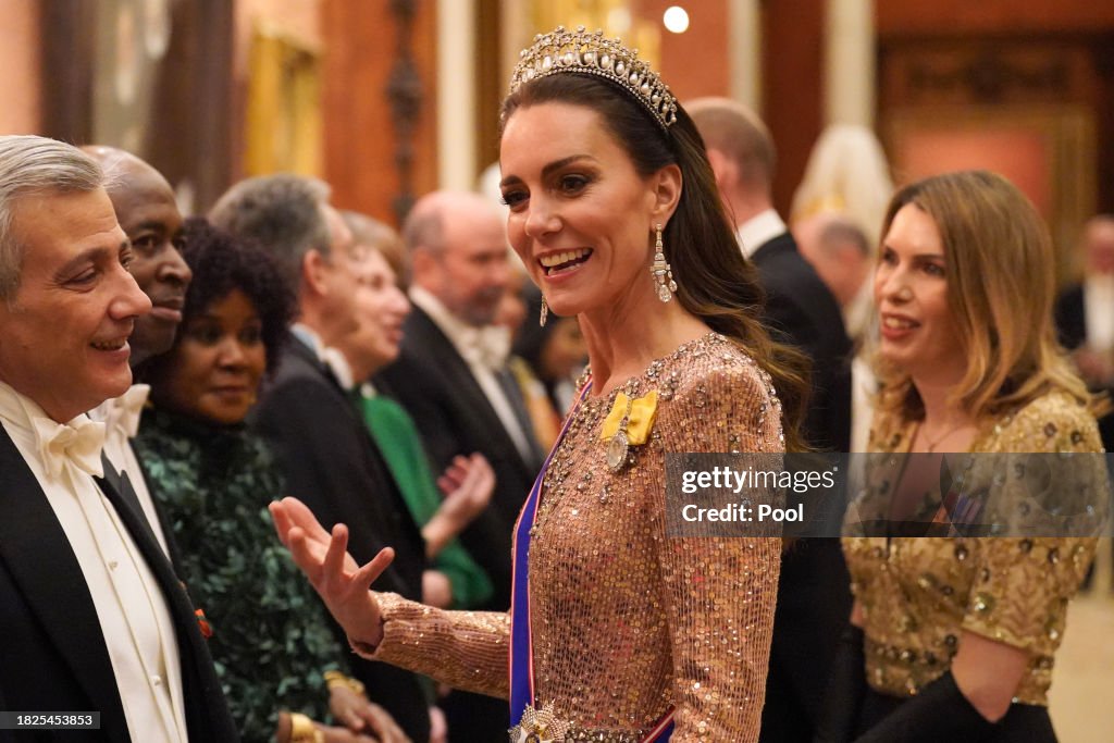 King Charles III And Queen Camilla Host Diplomatic Reception