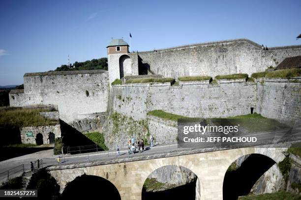 Picture taken on July 10 in Besancon, eastern France shows the town's citadel, which was added to the list of World Heritage sites by UNESCO on July...