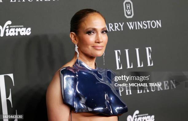 Singer and actress Jennifer Lopez arrives for Elle's 2023 Women in Hollywood celebration, at Nya Studios in Los Angeles, California, on December 5,...