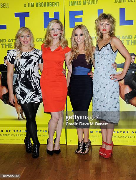 Joy McAvoy, Shauna Macdonald, Joanne Froggatt and Imogen Poots attend the London Premiere of "Filth" at the Odeon West End on September 30, 2013 in...