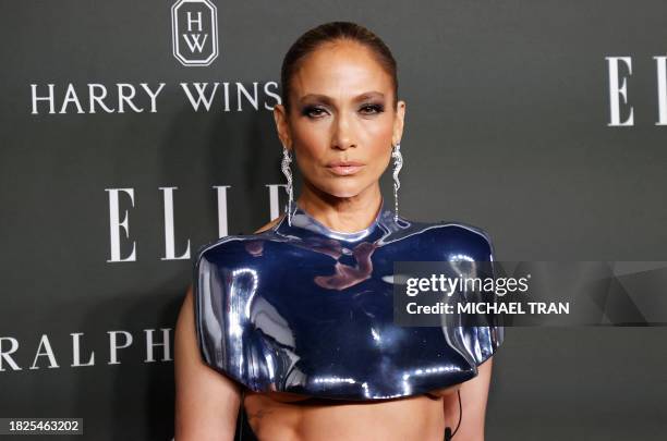 Singer and actress Jennifer Lopez arrives for Elle's 2023 Women in Hollywood celebration, at Nya Studios in Los Angeles, California, on December 5,...