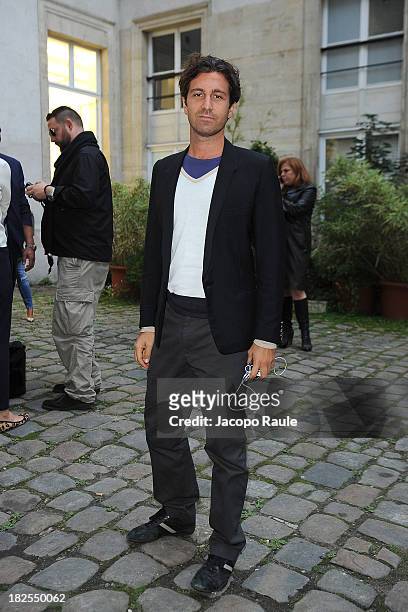 Carlo Mazzoni arrives at Delfina Delettrez Presents Jewelry Collection during Paris Fashion Week Womenswear SS14 - Day 7 on September 30, 2013 in...