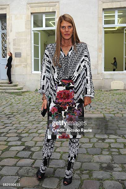 Anna Dello Russo arrives at Delfina Delettrez Presents Jewelry Collection during Paris Fashion Week Womenswear SS14 - Day 7 on September 30, 2013 in...