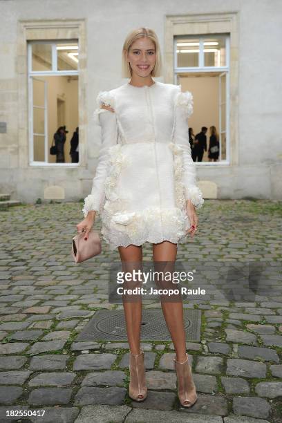 Elena Perminova arrives at Delfina Delettrez Presents Jewelry Collection during Paris Fashion Week Womenswear SS14 - Day 7 on September 30, 2013 in...