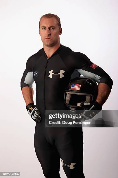 Bobsledder Curt Tomasevicz poses for a portrait during the USOC Media Summit ahead of the Sochi 2014 Winter Olympics on September 29, 2013 in Park...