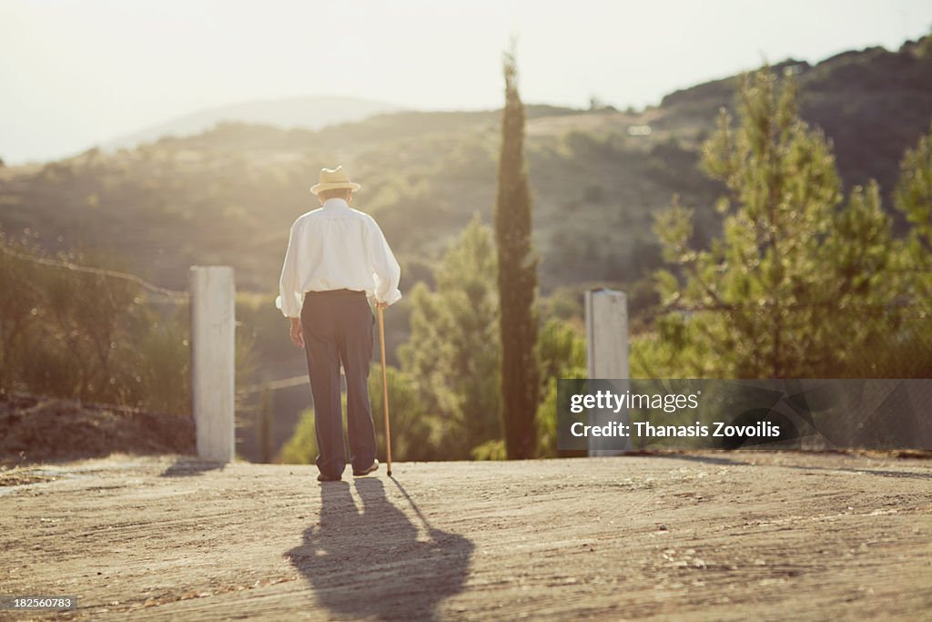 Senior man walking