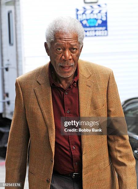 Morgan Freeman on the set of "Life Itself" on September 30, 2013 in New York City.