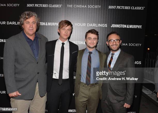 Sony Pictures Classics' Co-President Tom Bernard, actors Dane DeHaan, Daniel Radcliffe and director John Krokidas attend The Cinema Society and...