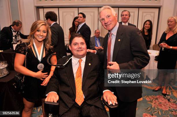 Legend and Olympic gymnast Shawn Johnson, President of Buoniconti Fund, Marc Buoniconti and Founder and CEO of The Buoniconti Fund, Nick Buoniconti...