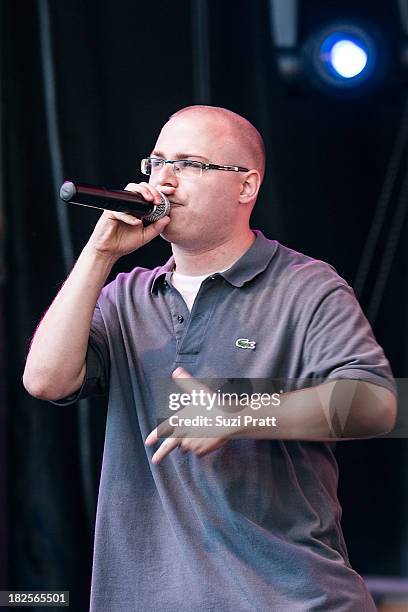 Grynch perform live at the Bumbershoot Music and Arts Festival at Seattle Center on August 31, 2013 in Seattle, Washington.