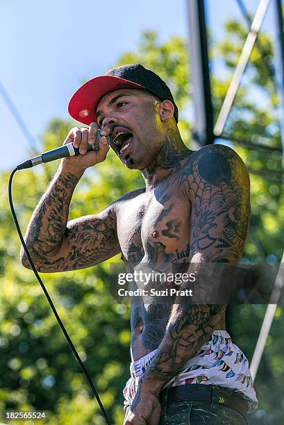 Nacho Picasso perform live at the Bumbershoot Music and Arts Festival at Seattle Center on August 31, 2013 in Seattle, Washington.