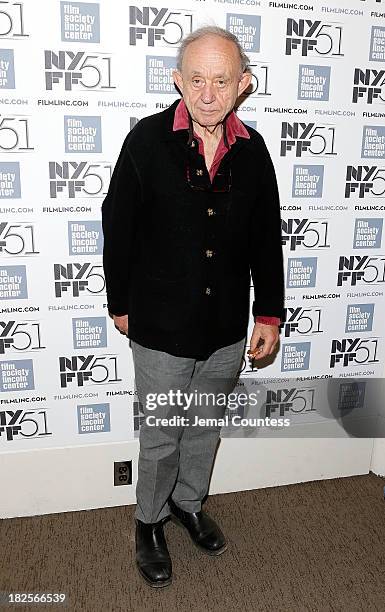 Filmmaker Frederick Wiseman attends the "Afternoon Of A Faun: Tanaquil Le Clercg" premiere during the 51st New York Film Festival at The Film Society...