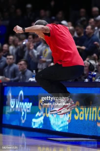 Head coach Kelvin Sampson of the Houston Cougars reacts in the second half against the Xavier Musketeers at the Cintas Center on December 01, 2023 in...