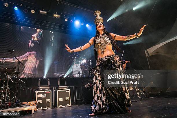 Zoe Jakes of Beats Antique performs live at Bumbershoot at Seattle Center on September 1, 2013 in Seattle, Washington.