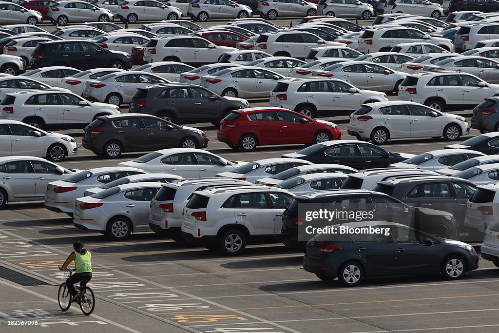 Inside The Kia Motors Corp. Wharf At Pyeongtaek Port As Export Figures Are Released
