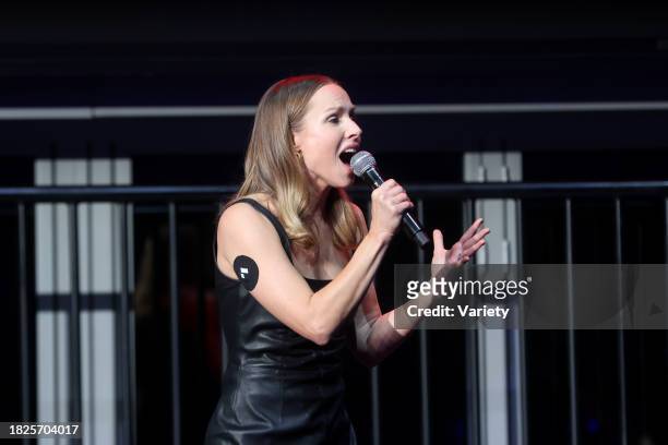 Kristen Bell onstage at Education Through Music Los Angeles' 18th Annual Gala held at the Skirball Cultural Center on December 5, 2023 in Los...