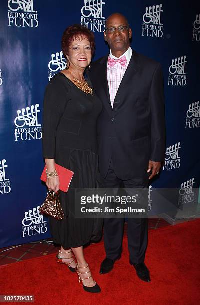 Olympic Track and Field athlete Bob Beamon and Rhonda Beamon attend the 28th Annual Great Sports Legends Dinner at The Waldorf=Astoria on September...