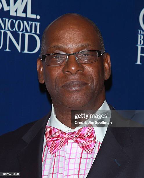 Olympic Track and Field athlete Bob Beamon attends the 28th Annual Great Sports Legends Dinner at The Waldorf=Astoria on September 30, 2013 in New...