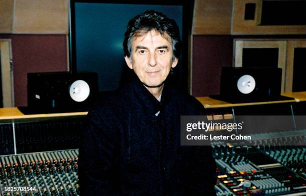 Musician George Harrison poses for a portrait at Capitol Records in Los Angeles, California, circa 2000.