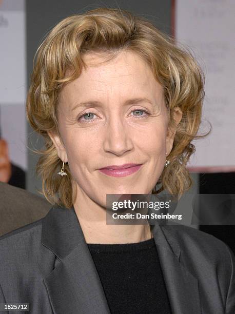 Actress Felicity Huffman arrives at the premiere of the movie "Bringing Down The House" on March 2, 2003 in Los Angeles, California.