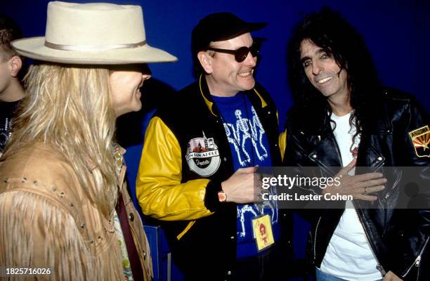 American singer, songwriter and rhythm guitarist Robin Zander and American musician, singer-songwriter Rick Nielsen, of the American rock band Cheap...