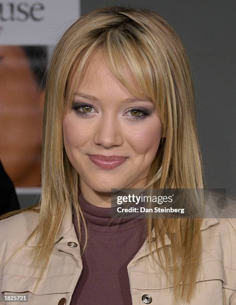 Actress Hilary Duff arrives at the premiere of the movie "Bringing Down The House" on March 2, 2003 in Los Angeles, California.