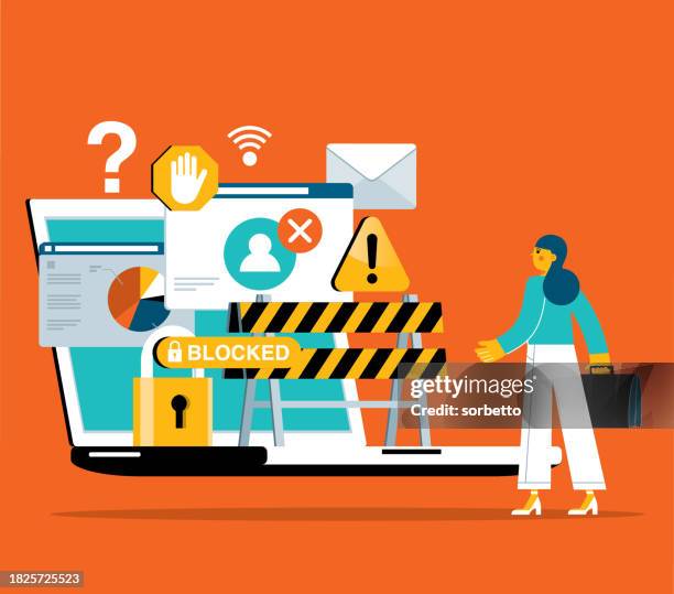 unblock account - businesswoman - limited stock illustrations
